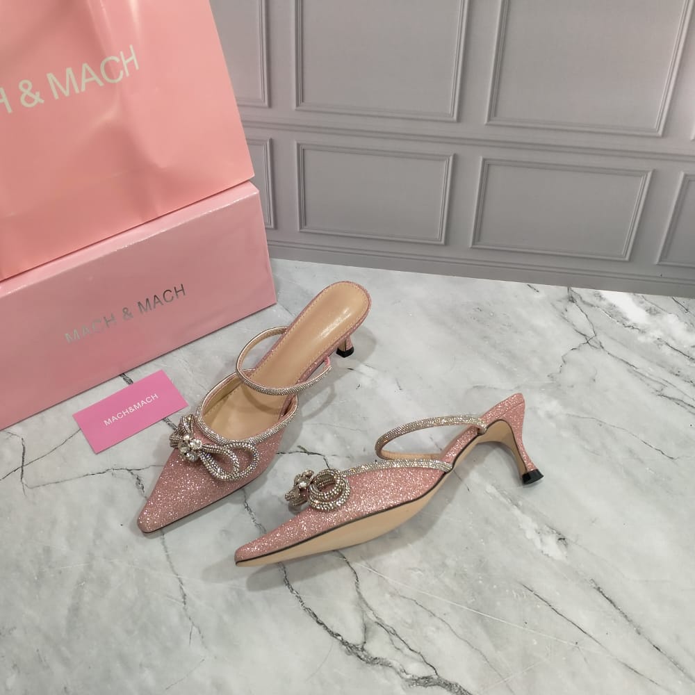 Heels wanita SUPREM MACH&amp;MACH Double Bow 2 yang ada tali nya