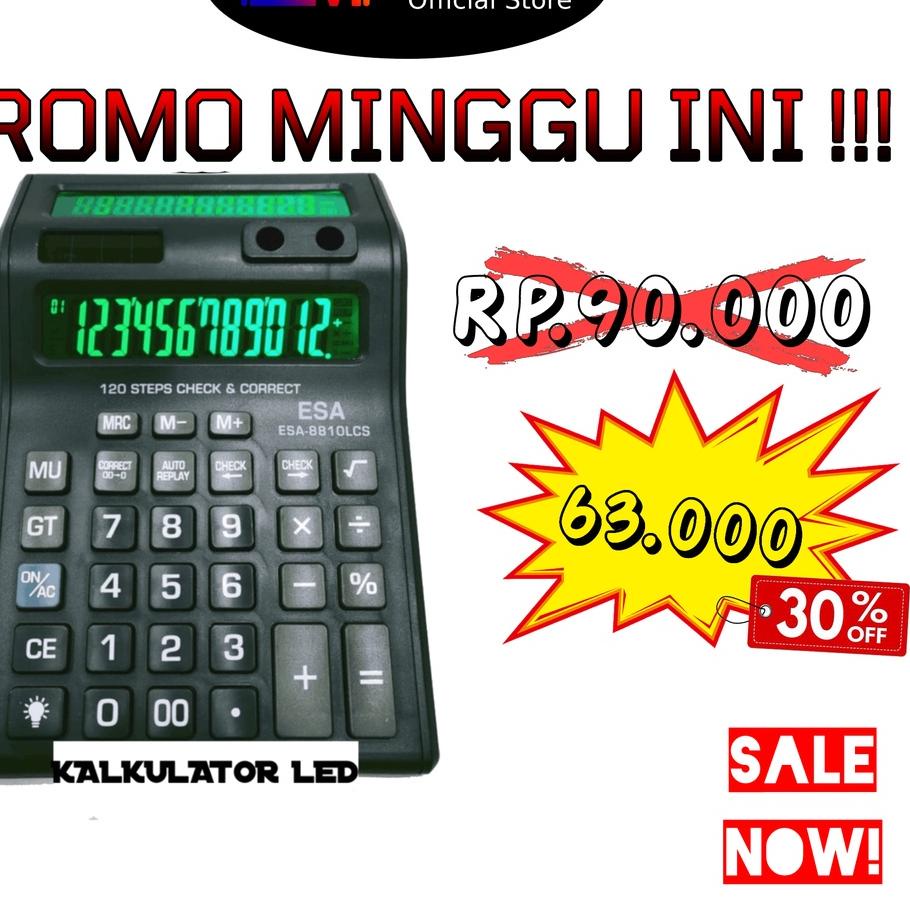 

Kekinian Kalkulator Digital ESA LED 2 Layar 12 Digit / Check Calculator LED Digital Dagang