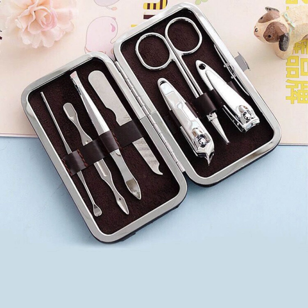 (C030) Alat Potong Gunting Kuku DOMPET Manicure 7 Set In 1 Pedicure 7pcs