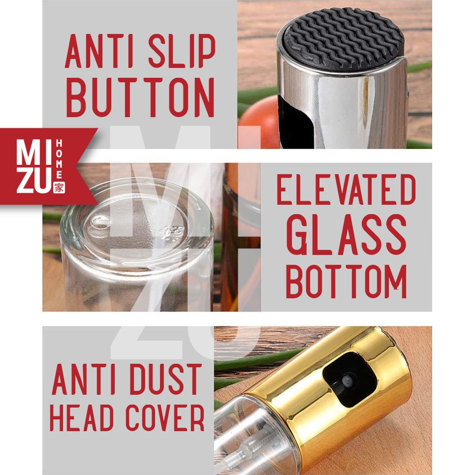 MIZU OLIGOLD 100ml Olive Oil Sprayer Glass Bottle Botol Semprot Minyak Zaitun Goreng Kaca BPA-Free-3