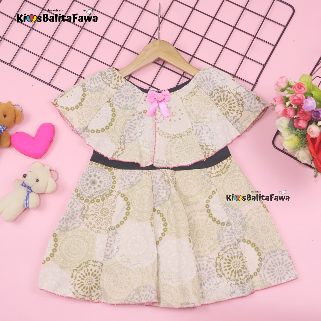 Dress Irene size 1-2 Tahun / Dres Batik Cape Baju Kensi Anak Perempuan Murah Cewek Katun Adem Gaun