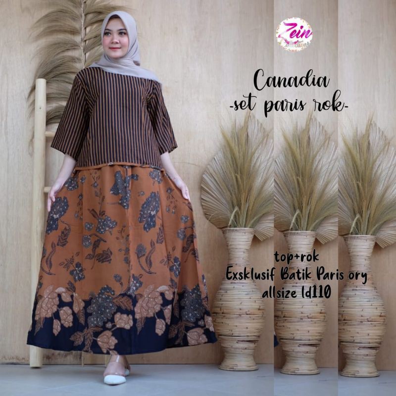 Setelan BATIK Canadia Set Rok by Zein 100000% REAL PICT BERLABEL NO TIPU