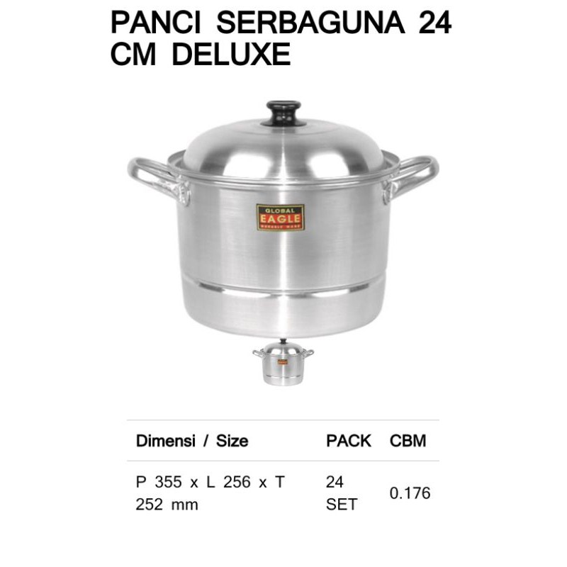 panci serbaguna 24cm tebal / PANCI LANGSENG DX DANDANG KUKUS STEAMER ALUMUNIUM