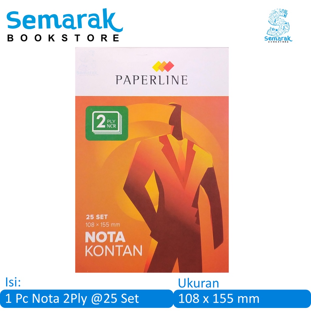 

Paperline Nota Kontan Kecil 2 Ply NCR 108x155 mm [1 Buku @25 Set]