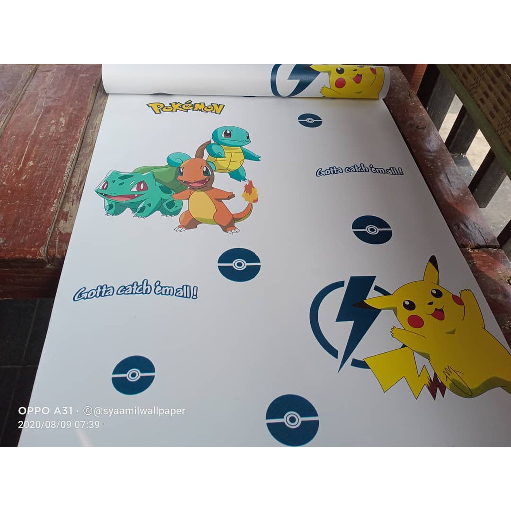 Wallpaper Murah - Wallpaper Dinding Stiker Dinding - Wallpaper Dinding Minimalis - Motif Pokemon