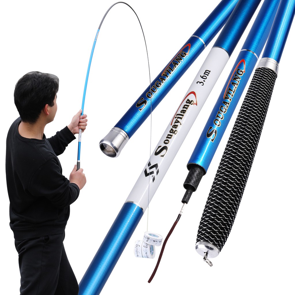 Sougayilang 2.7M-6.3M Telescopic Carbon Fiber Fishing Rod Dengan Aksesoris Memancing Gratis Untuk Memancing Di L joran tegek