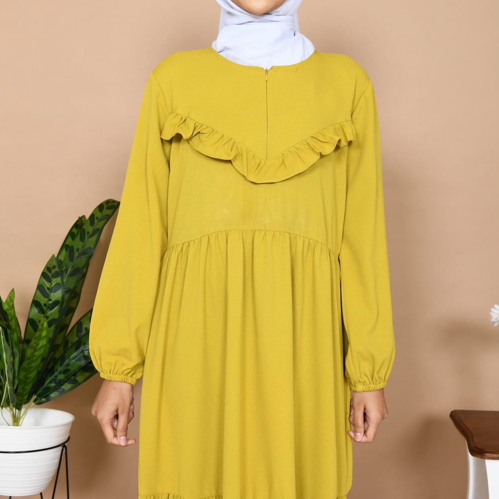 Gamis Wanita Rayon Busana Muslim Baju Lebaran Dress Tunik Wanita Muslimah