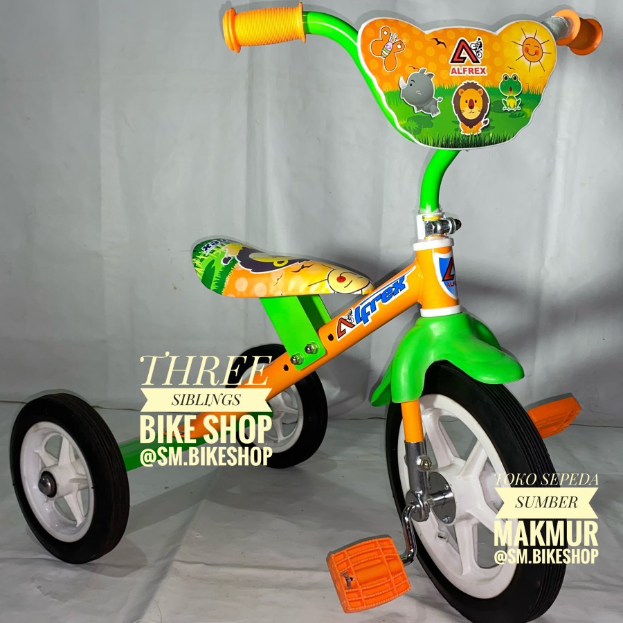 SEPEDA RODA TIGA ALFREX WARNA ORANGE GREEN