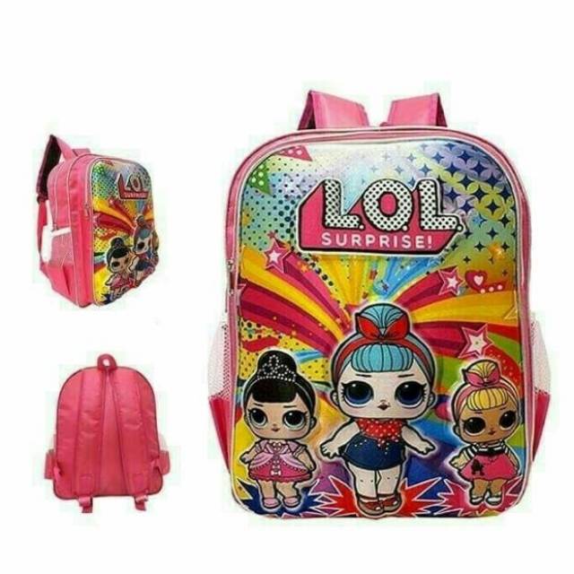 Tas Sekolah Anak Perempuan LOL Surprise 3D / Tas Karakter / Tas Ransel LOL Murah / Tas Karakter Timbul