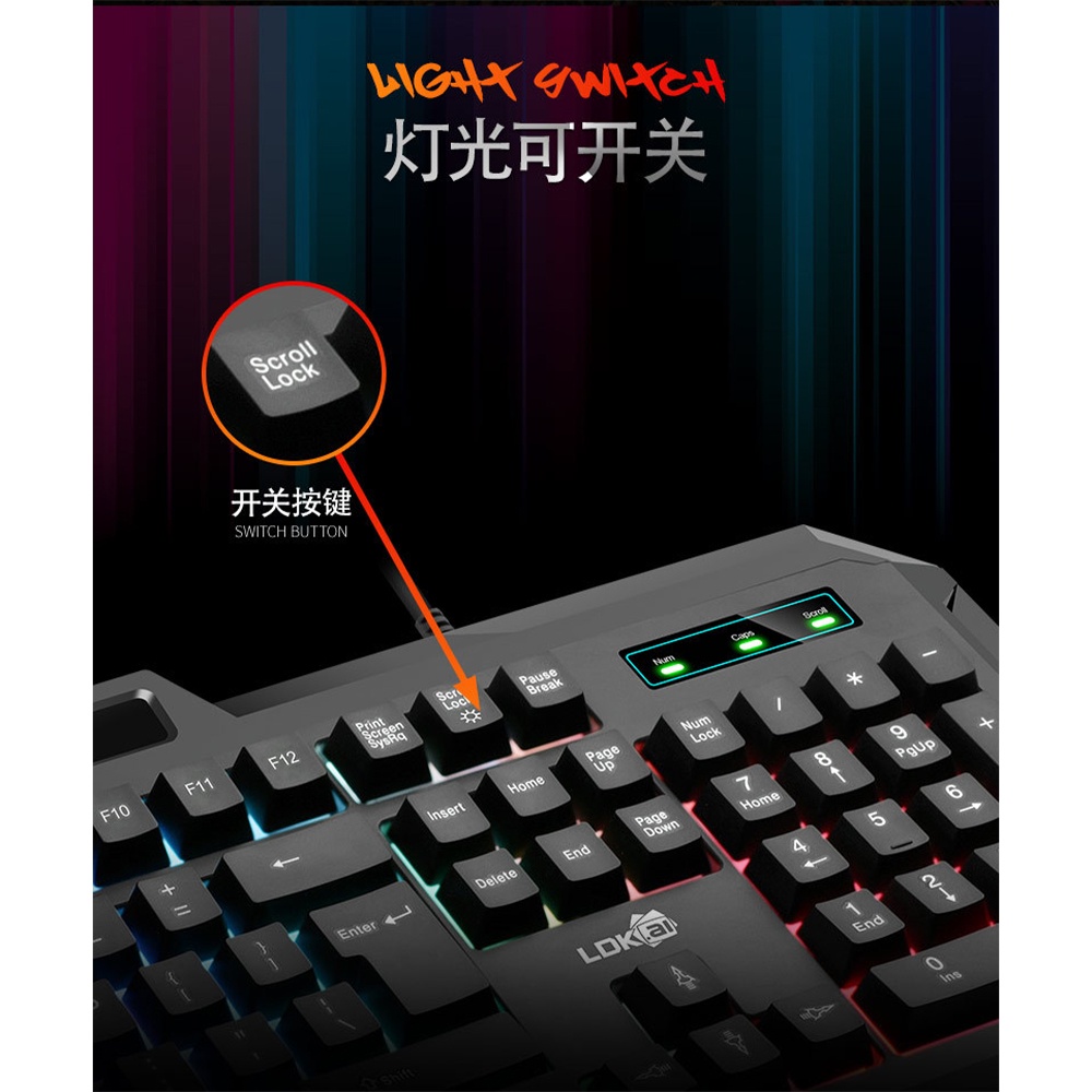 LDKAI Gaming Keyboard RGB LED - R290 - Black