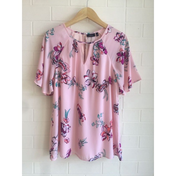 APT9 Blouse Bunga Lengan Pendek