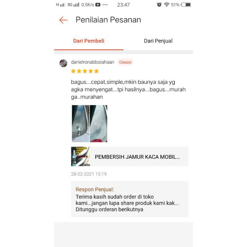 Penghilang Jamur Kaca / Pembersih Jamur kaca efek daun talas / Glas Cleaner