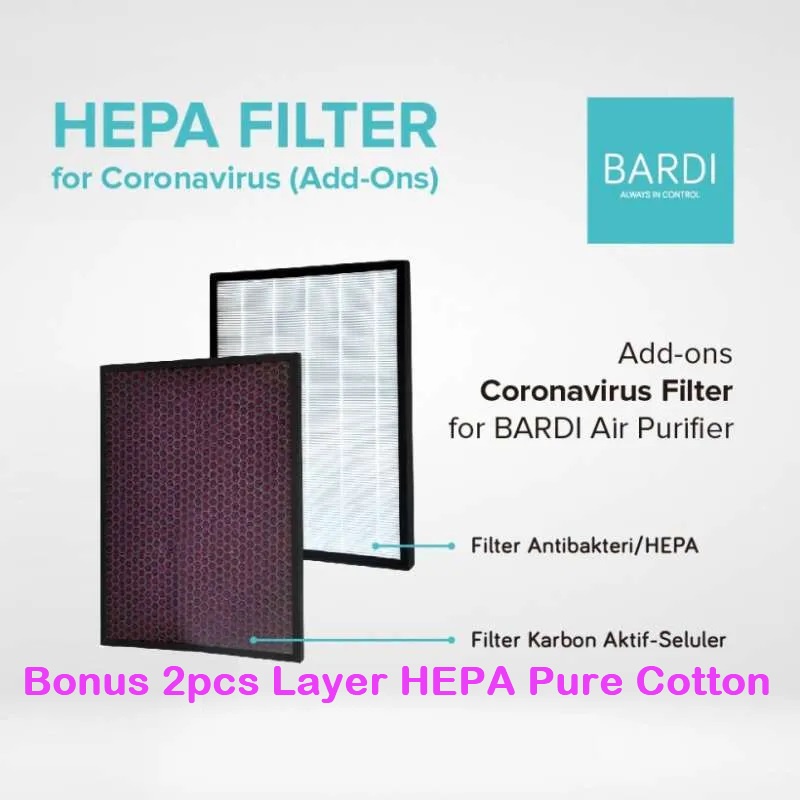 BARDI HEPA Filter Replacement H13 Air Purifier (HEPA + Carbon Catalyst) Bonus Layer