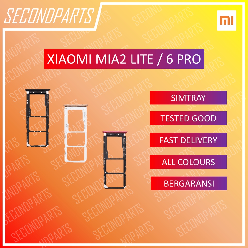 SIM TRAY SLOT SIM LOCK TEMPAT KARTU XIAOMI REDMI 6 PRO / MIA2 LITE ORIGINAL