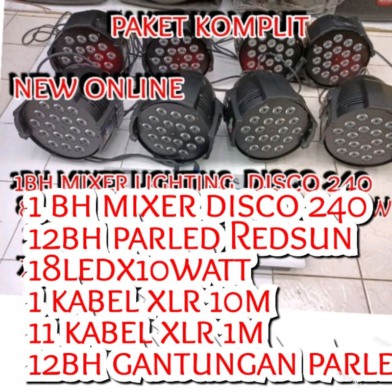 PAKET 12 PARLED REDSUN 18LEDX10WATT SIAP PAKAI ples packing kayu
