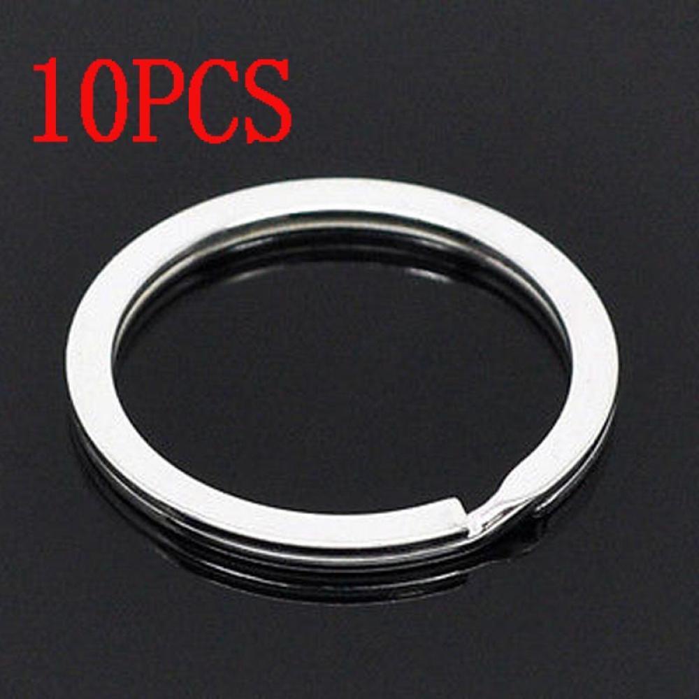 Wonder 10PCS Split Key Ring Konektor Bermanfaat Saku Bahan Stainless Steel