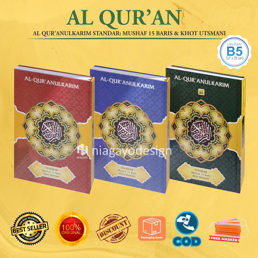 Jual Al Quran Besar AlQuranulkarim Standar HVS Garis 15 Baris Khot ...