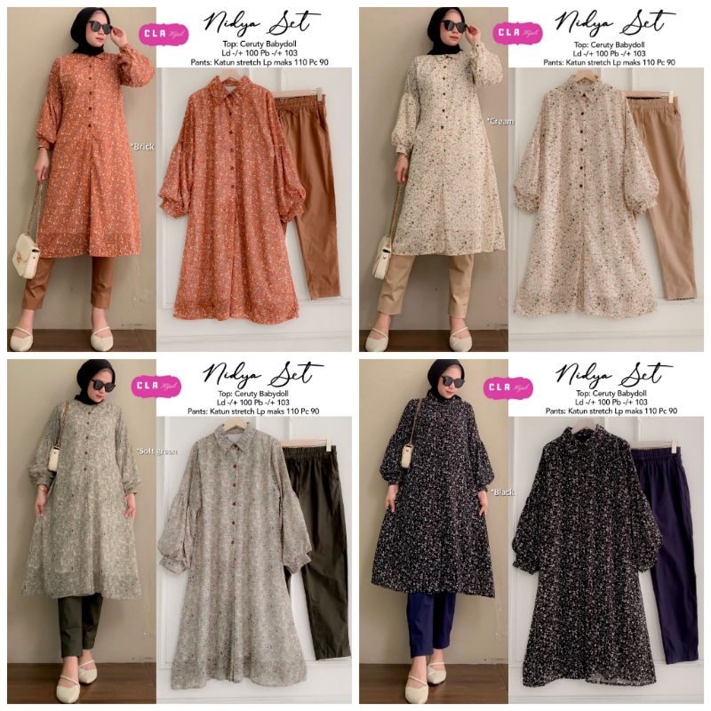 ZUYKA SET / NIDYA SET ORIGINAL BY CLA HIJAB (100% REAL PICT BY CLA HIJAB)