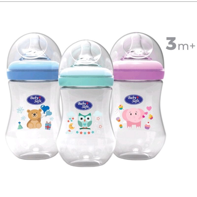 BabySafe WNS02 Wide Neck Bottle Set 250ml  3M + 3pcs/botol susu