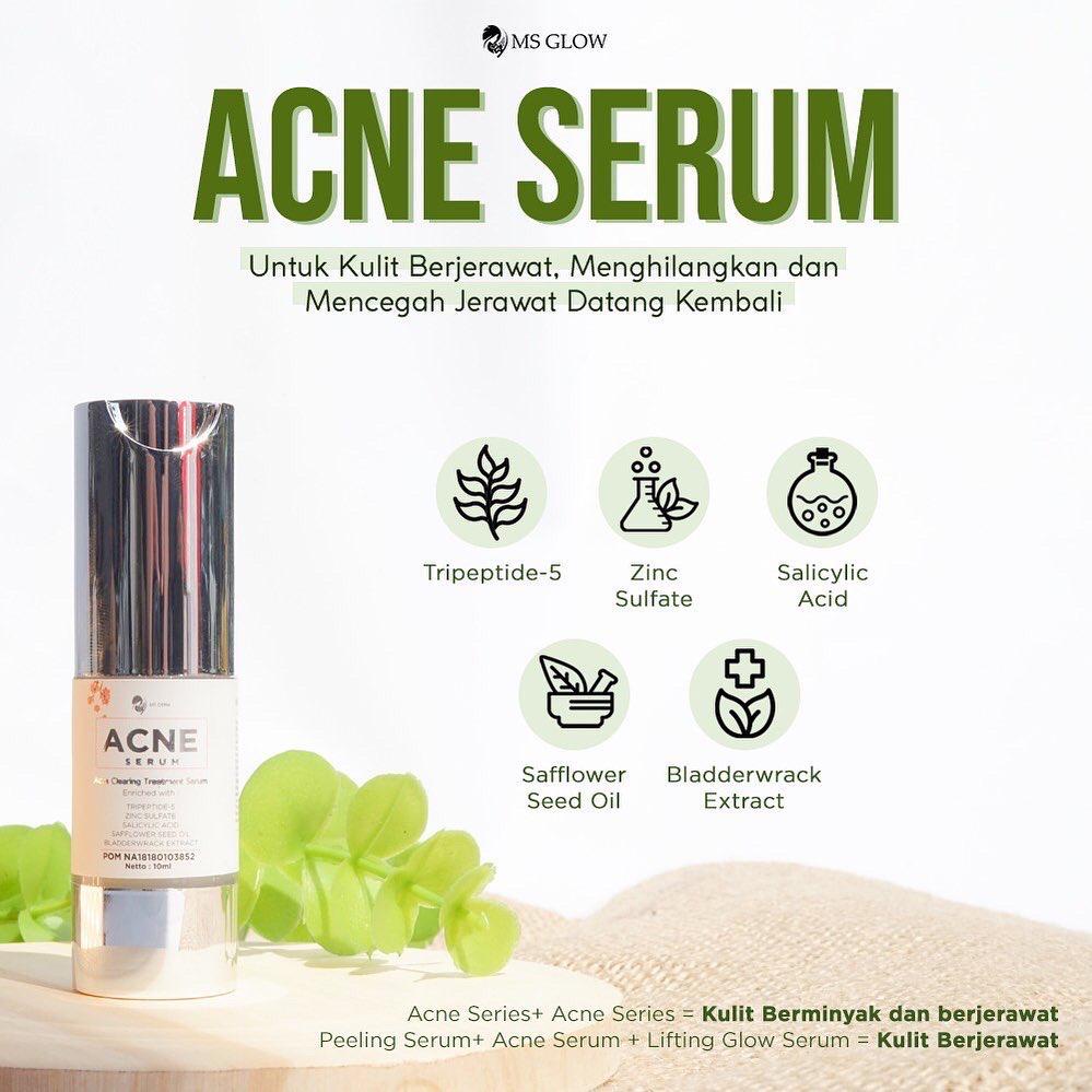 MS glow ACNE Serum free gift setrika wajah