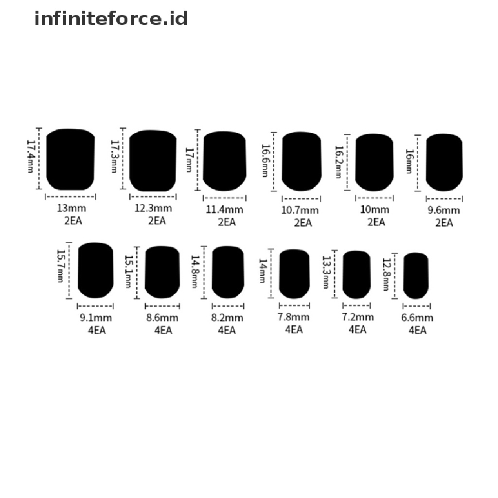 Infiniteforce.id 24Pcs / Set Stiker Kuku Palsu Dengan Lem Untuk Pengantin Wanita