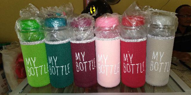 Botol Minum / Bening 13 Warna Sarung Busa / Logo Bpa Free/ Anti Pecah & Tahan Air Panas L1003