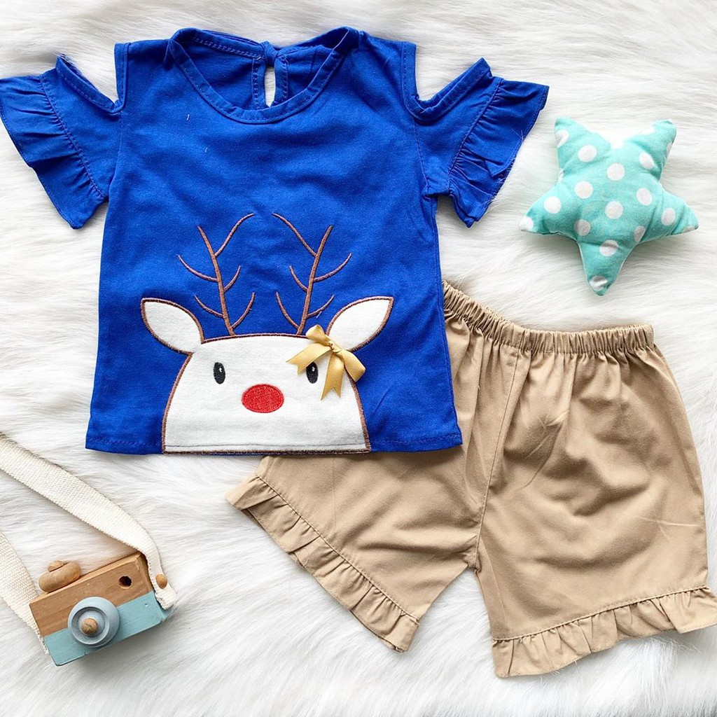 MAFAZABABY Setelan Baju Anak Bayi Motif Rusa Deer Usia MAFAZABABY Setelan Baju Anak Bayi Motif Rusa Deer Usia