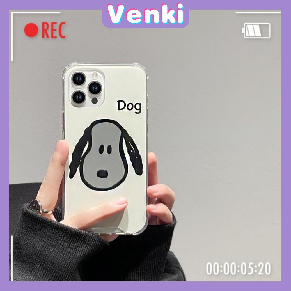 iPhone Case Acrylic HD Mirror Laser Airbag Shockproof Protection Camera Cute Puppy Simple Compatible For iPhone 11 iPhone 13 Pro Max iPhone 12 Pro Max iPhone 7 Plus iPhone xr xs