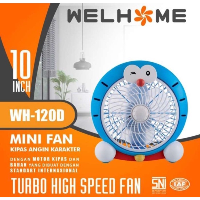 Kipas Angin Wellhome Karakter Doraemon Kipas Duduk