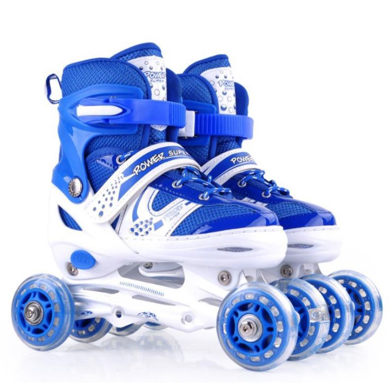 SEPATU RODA ANAK INLINE SKATE POWER / SEPATU RODA ANAK FULLSET HELM DAN DEKKER KEREN/SEPATU RODA MODEL BAJAJ STYLE TERHITS FREE BAUT DAN KUNCI L