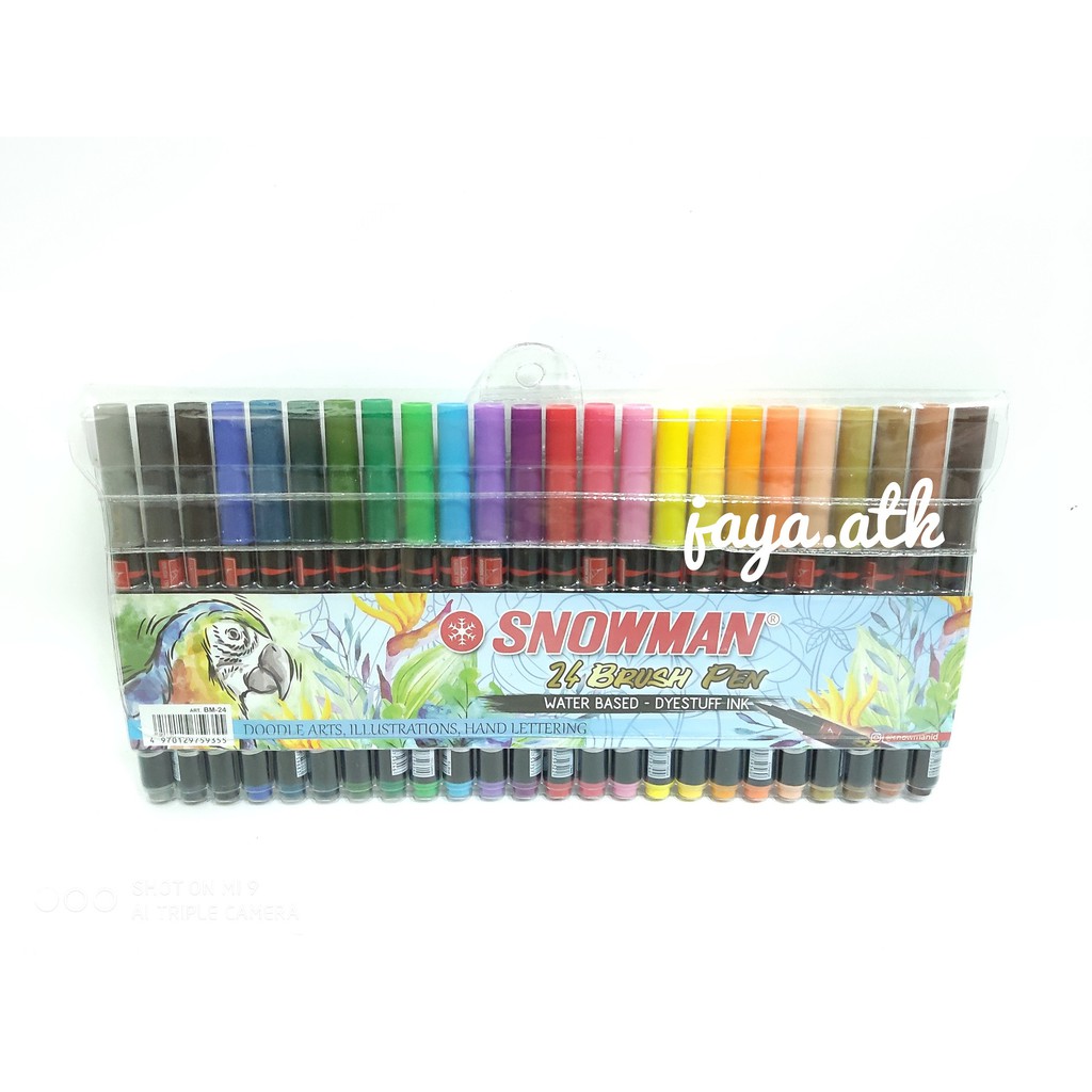 

BRUSHPEN SET 24 WARNA SNOWMAN SPIDOL BRUSHPEN SPIDOL KUAS CAT AIR BRUSHPEN KALIGRAFI