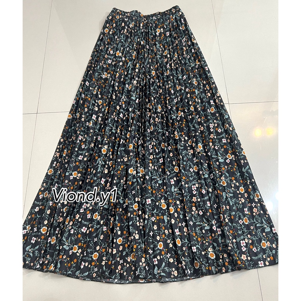 Rok Bunga Kecil Plisket Wanita Korea / Rok Plisket Hyget Premium Allsize