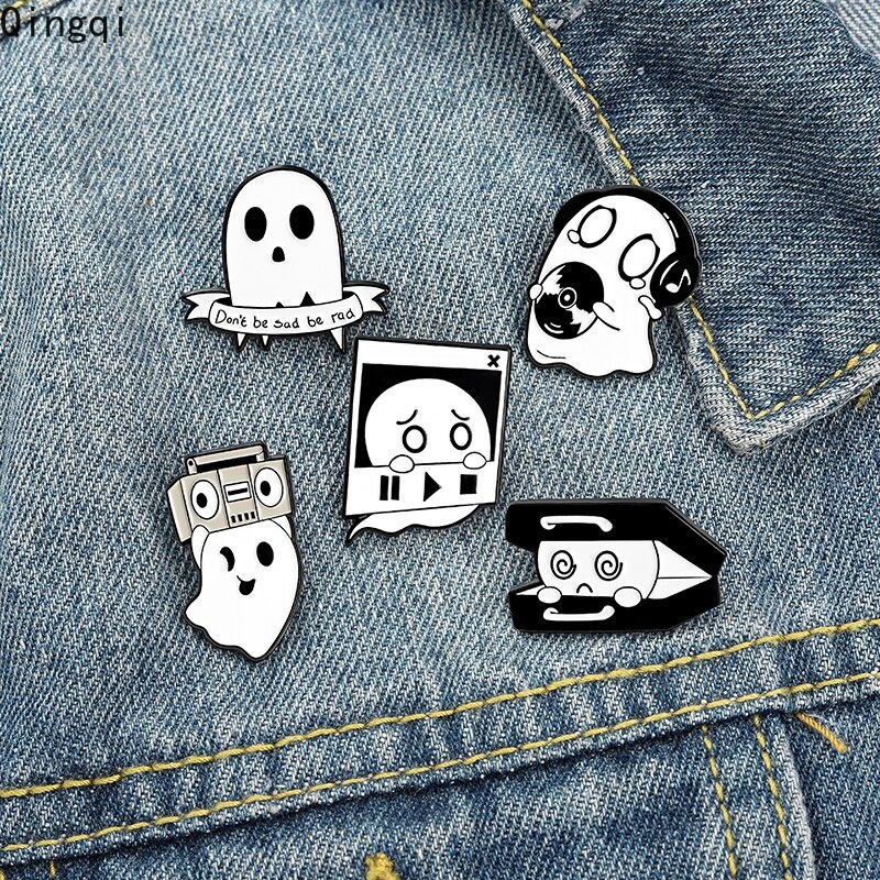 Bros Pin Enamel Desain Kartun Hantu Happy Halloween Untuk Hadiah