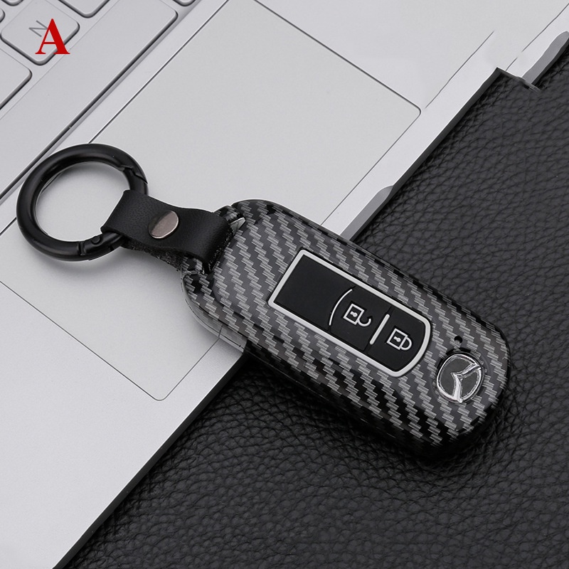 Cover Kunci Mobil Mazda Carbon Fiber Car Key Cover Case Cocok Untuk Aksesoris Mazda 2 3 5 6 2017 Cx-4 Cx-5 Cx-7 Cx-9 Cx-3 Cx 5 2 Tombol