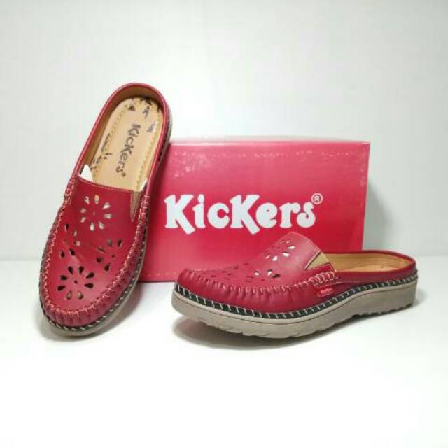 TERMURAH !!! KICKERS SLOP KULIT CEWEK