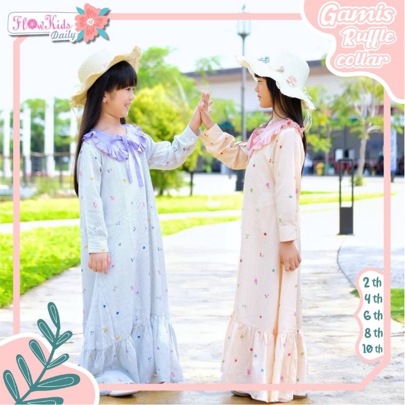 gamis ruffle flowkids