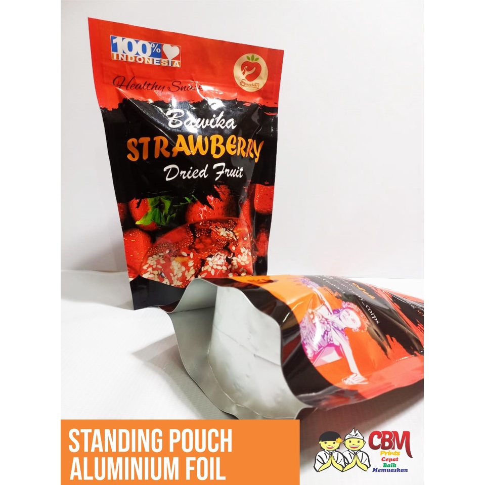 Cetak Print Kemasan Standing Pouch Aluminium Foil Klip Custom Makanan Snack