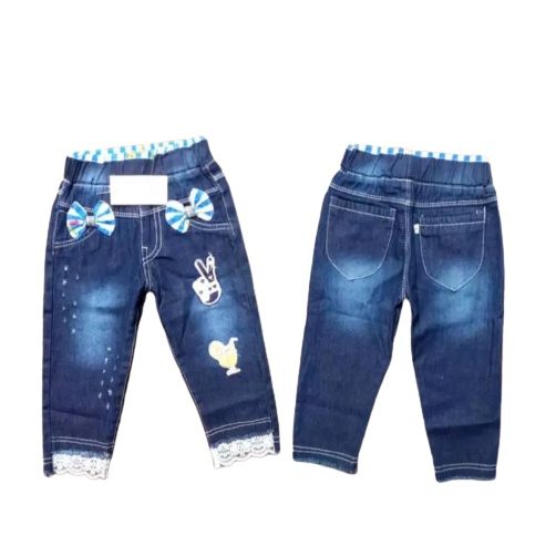 JEANS ANAK PEREMPUAN CELANA JEANS PENSIL RENDA 1-6 TAHUN