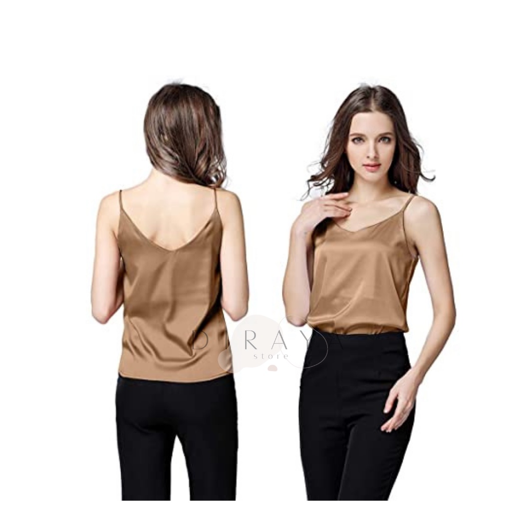 Diraya Tank Top Basic Korean Style Bahan Satin Premium 9 Warna-COKSU