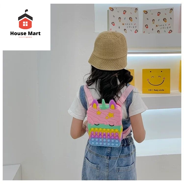 Ransel Pop It Tas Popit Ransel Anak Masuk HP Pony Bag Gemoy Jumbo Jelly Rubber