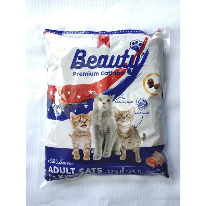 Beauty Cat Food Makanan Kucing Kering Repack 1Kg - Dry Food Beauty Makanan Kucing