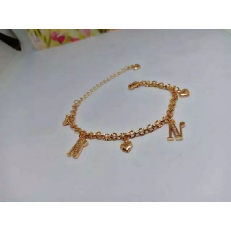 Fourfashion Gelang Tangan Sirkon Huruf Motif Kecil kekinian