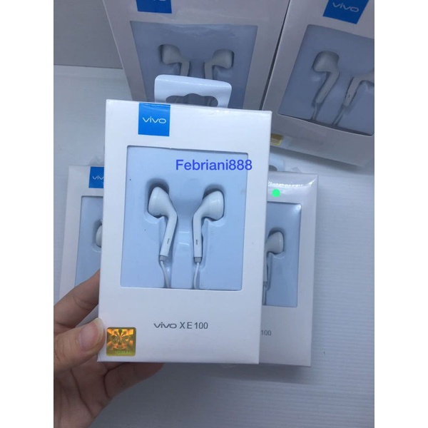 Headset Vivo Original 100% XE-100 FOR VIVO V9 V5 V5s Y51 Y91 V7 V7+ Y55 Y53 Y83 Y91 Y91C Y93 Finger Y95