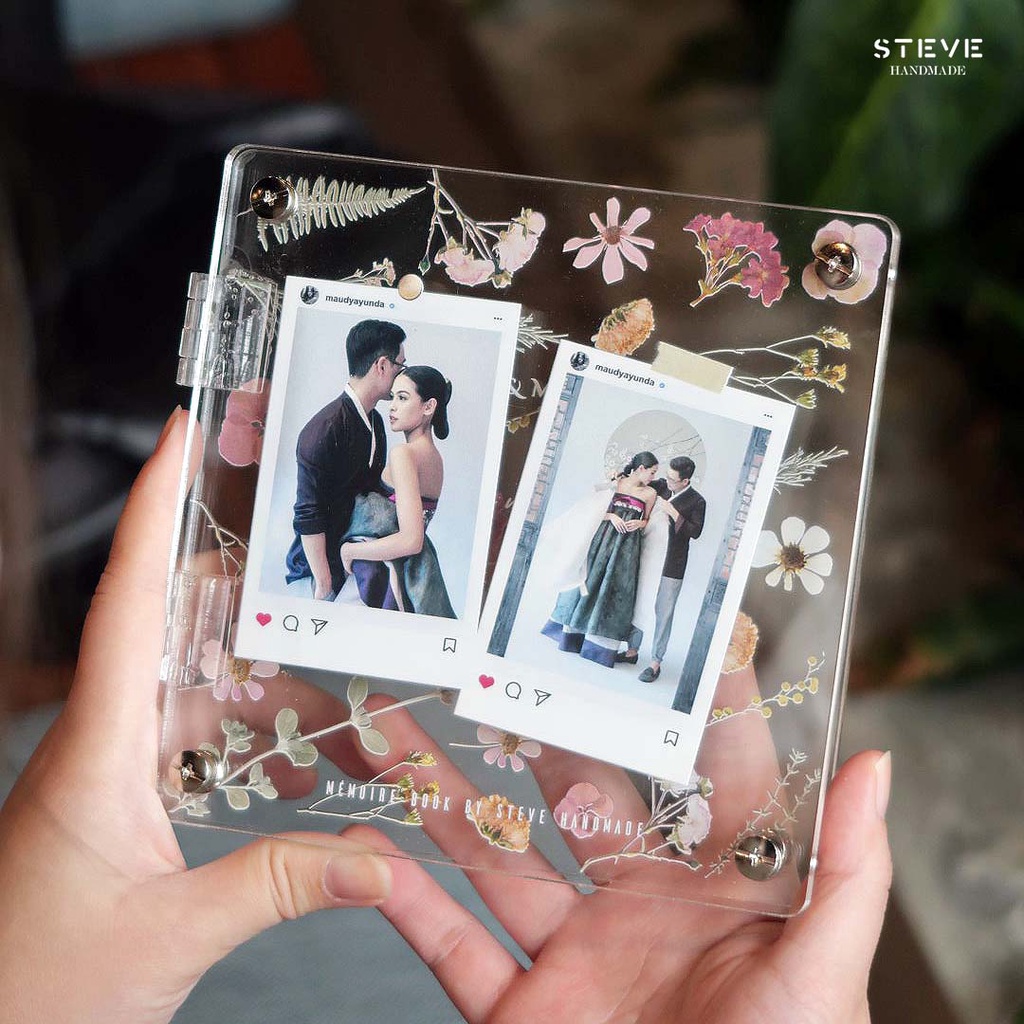 Memoire Book Acrylic Photo Flower Akrilik Album Hadiah Birthday Anniversary Gift Kado Graduation Farewell Gift MB15