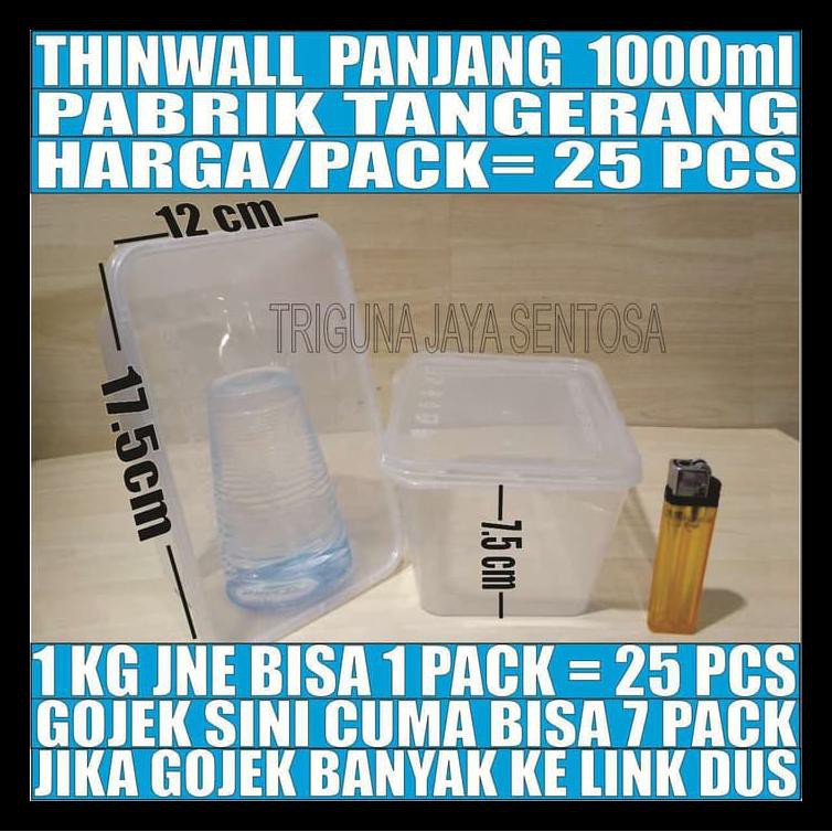 Kotak Makan 1000 Ml Tempat Box Nasi Mangkok Plastik Thinwall/Thin Wall Termurah