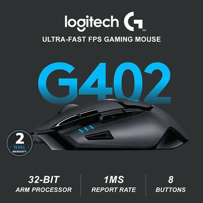 Logitech G402 hyperion fury fps ultra fast gaming mouse resmi original garansi 2 tahun