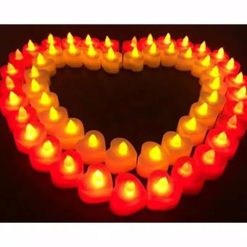 Lampu Hias Elektrik Bentuk Love - AC 20 --  Lilin Mini LED Dekorasi elektrik Kamar tidur outdoor dekorasi pesta pernikahan natal candle light romatic dinner romantis lampion lantai hadiah souvenir