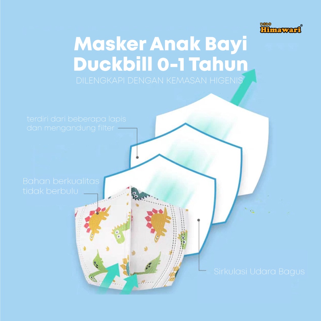 Himawari - Masker Anak Bayi Duckbill 0 - 1 Tahun Premium ( Harga Satuan )