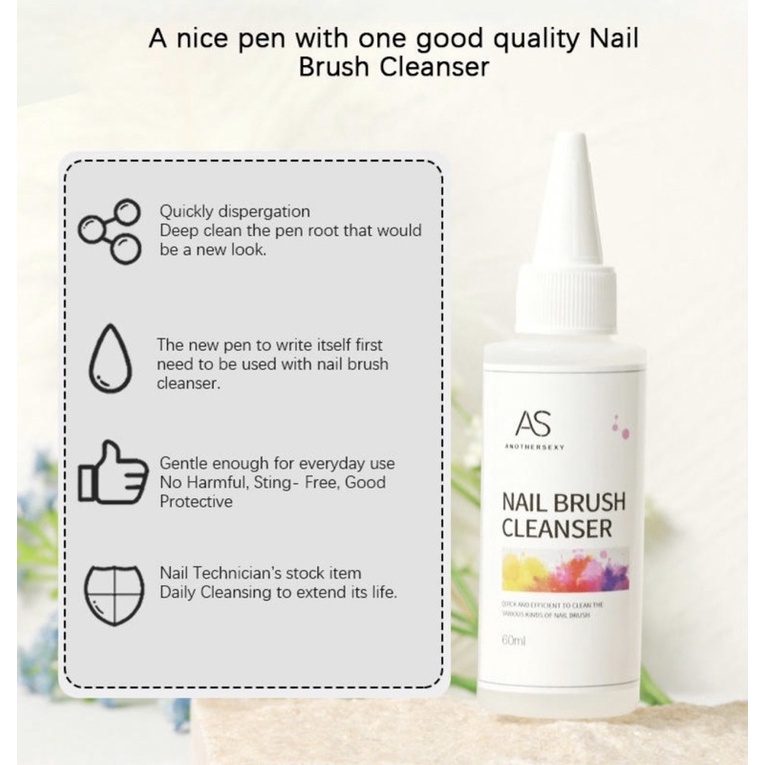 AS BRUSH CLEANSER 60ml Pembersih Brush Nail Art