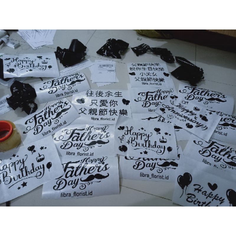 Stiker Custom / Cutting Balon PVC / Stiker Transparan / Stiker Nama / Stiker Tempelan Balon /Sticker